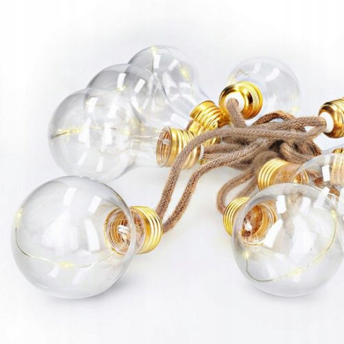  Solight LED decorative bulbs on the natural rope, 10x bulb, 30LED, 1