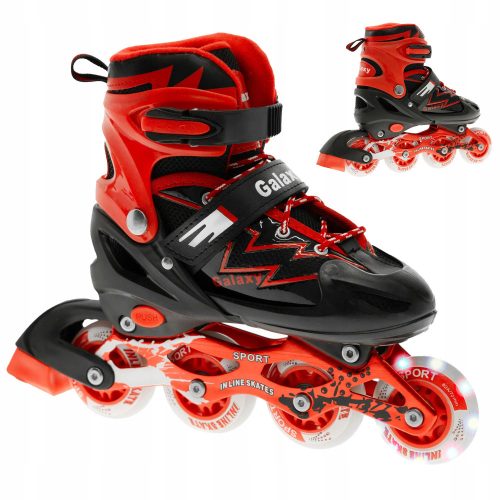  Patins à roues alignées réglables rouge noir 34-37 roue LED en cadeau