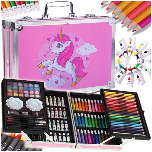  ARTISTIC PAINTING SET FOR A CHILD 145 ELEMENTS + SOLID CASE