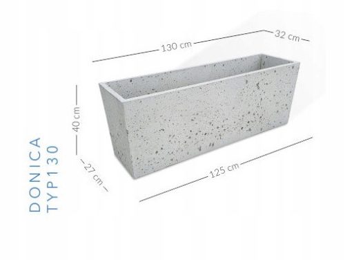  PASOŃ flowerpot 130 cm x 32 x 40 cm concrete