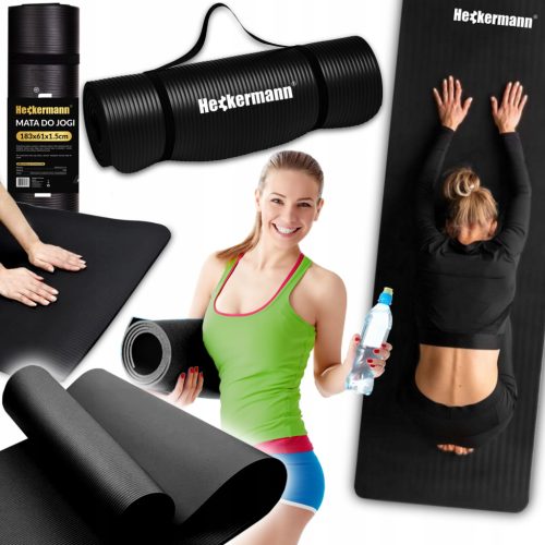  Heckermann Exercise Mat 183cm x 61cm Black