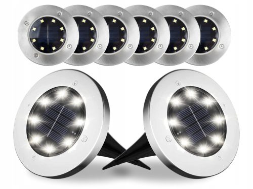  Recessed solar light LED Plus silver 12.6 cm 8 pcs.