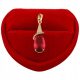  Gold pendant red teardrop diamond elegant line gold plated 18k