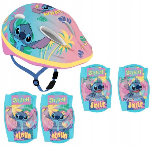 Casque de vélo enfant pour scooter scooter taille STITCH STICZ. M 52-56 cm + PROTECTION VÉLO ENFANT GENOU, COUDE, LILO STITCH