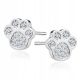  NASSARIUS EARRINGS PAW DOG CAT RHODIUM PLATED SILVER 925 WITH ZIRCONS