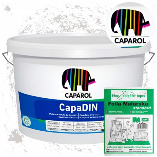  Caparol Latex Wall Paint 10 l matt white + Blue Dolphin painting foil 5 x 4 m