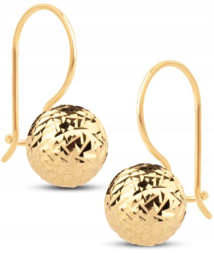  GOLD DIAMOND BALL HANGING EARRINGS 333