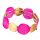  Bracelet fuchsia gold stretchable on elastic band RINGS