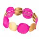  Bracelet fuchsia gold stretchable on elastic band RINGS