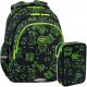  CoolPack Multi-Compartment School Backpack, Black, Green Shades, 21L + JUMPER 2 DOUBLE PENCIBLE CASE WITH EQUIPMENT. GAME NIGHT