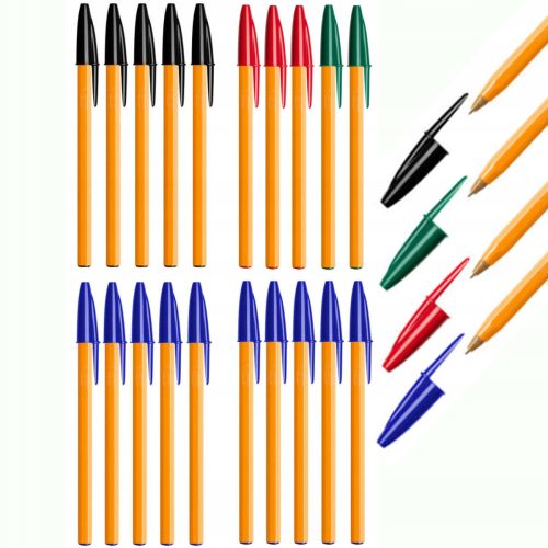  20 PIECES. X BIC ORANGE ORIGINAL FINE BALLPOINT PEN 0.8 MM, 4 COLORS