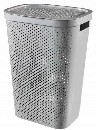  Curver 60l freestanding laundry basket, grey and silver tones