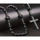 Elegant rosary made of natural stone hematite natural stone paracord