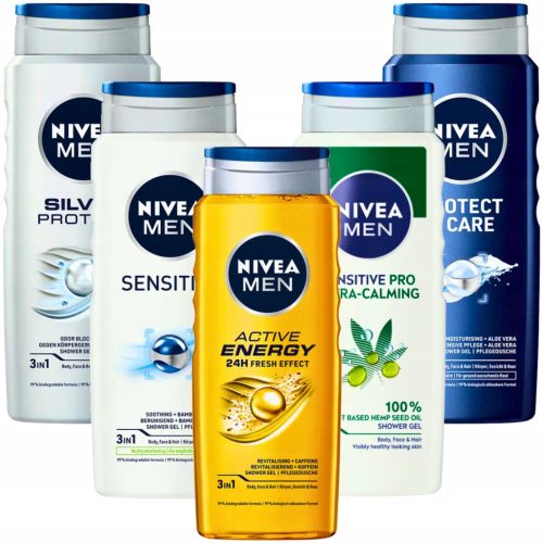  NIVEA Men x5 Men's Shower Gel Set 500 ml