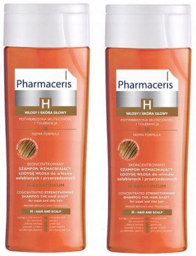 Pharmaceris H Keratineum Strengthening Shampoo for Weak Hair, 2-Pack 250ml Each