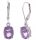  HANGING SILVER EARRINGS RHODIUM PLATED AMETHYST NATURAL GIFT