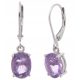  HANGING SILVER EARRINGS RHODIUM PLATED AMETHYST NATURAL GIFT