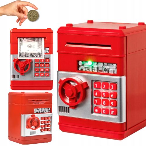  safe, electric piggy bank, ATM, money, banknotes, coins, password, code