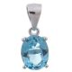  RHODIUM-PLATED SILVER SWISS TOPAZ NATURAL PENDANT