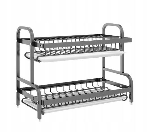  DRIPPER DRYING TRAY, TWO LEVELS MADE OF METAL, BLACK STAND