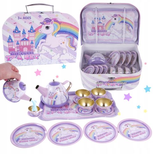  Tea Set In A Suitcase Unicorn Jug Tray Plates Cups