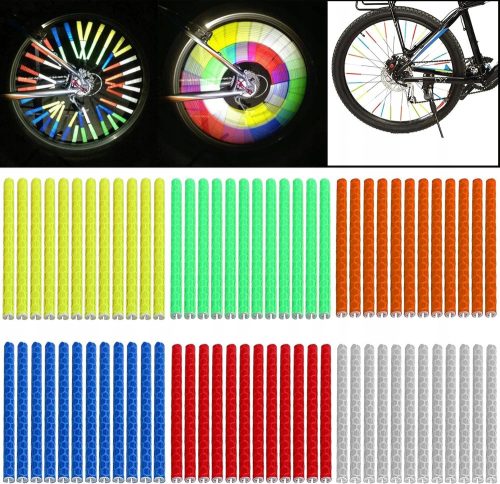  72x reflective spoke tubes, neon, shiny, universal, VARIOUS COLORS