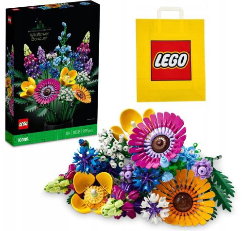  LEGO ICONS 1031300 WILD FLOWER BOUQUET LEGO THE BOTANICAL COLLECTION - 10313 + VP Papiertüte LEGO 6315792 mittel