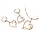  Gold JEWELRY SET EARRINGS + HEART NECKLACE WITH ZIRCONS chir steel