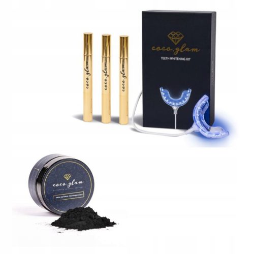  Coco Glam LED Teeth Whitening Kit and Activated Carbon Powder