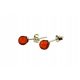  DELICATE STUD EARRINGS AMBER SILVER BALL