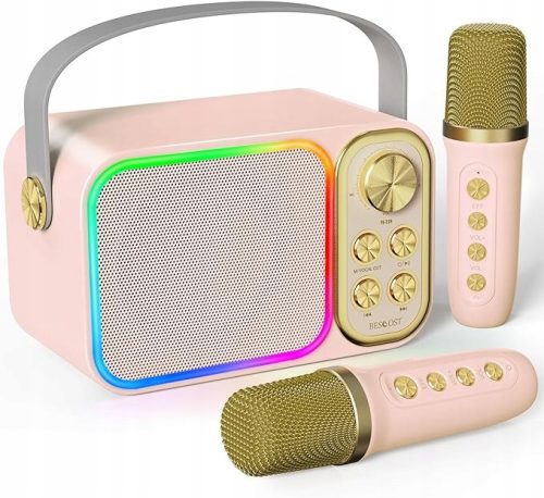  Children's Karaoke Set 2 Wireless Microphones LED Speaker