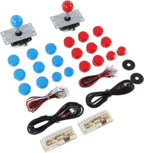  2 Player DIY Arcade Kit, USB Board Game Encoder Joystick Arcade Buttons