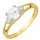  GOLD RING pr. 333 Square White Cubic Zirconia Eye 8k size 14