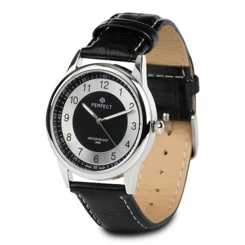  Men's watch classic quartz elegant leather strap analog Perfect