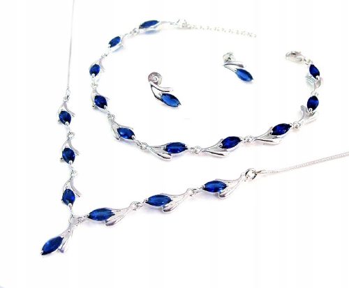  *** Beautiful Silver Set with Sapphires ***