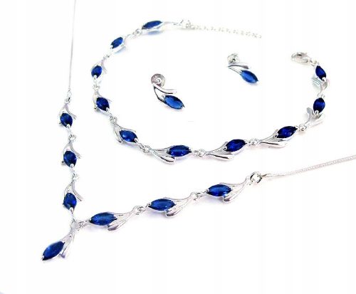  *** Beautiful Silver Set with Sapphires ***