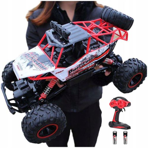  LARGE METAL OFF-ROAD RC RC CAR 4x4 LED FOR KIDS GIFT + Energizer AA Alkaline Battery (R6) 2 pcs.