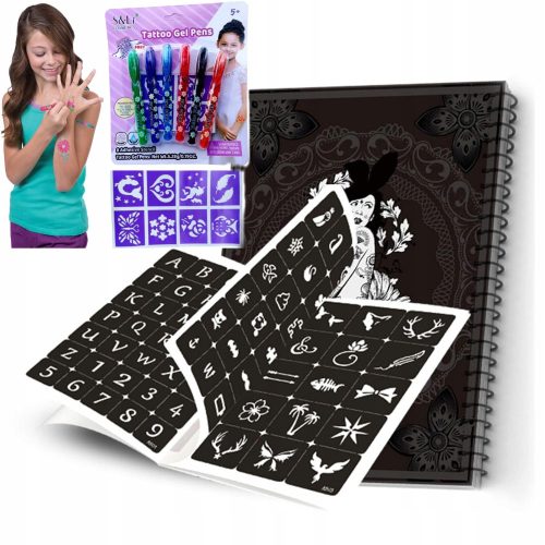  Glitter tattoos, stencils, markers for painting the skin