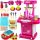  Children's Kitchen SET XXL Foldable Into A Suitcase Portable + Pots Cutlery