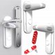  Trademax white handle locks, 2 pieces