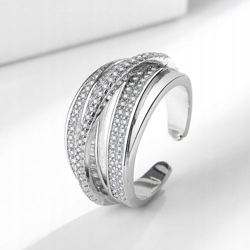 Luxury pattern women's ring, S925 silver, 5A zircon