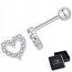  K642 Hearts in crystals children's earrings stud silver 925