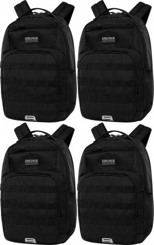 CoolPack Army Black 27L Tactical-Inspired Youth School Backpack - Set of 4