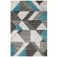  140x190 cm SOFT GRAY TURQUOISE CARPET AMELIA MADE OF FLEECE TRIANGULAR LINES