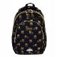  Head Multi-Compartment School Backpack, Black, Yellow and Gold, 23L
