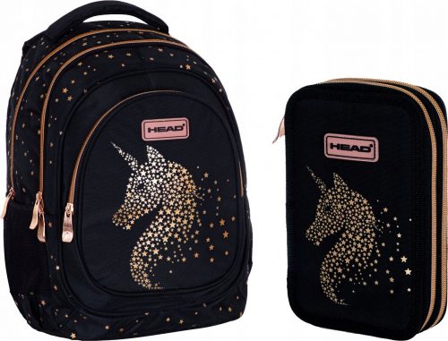  Head Backpack Unicorn Schoolbag Unicorn + double extendable pencil case Head