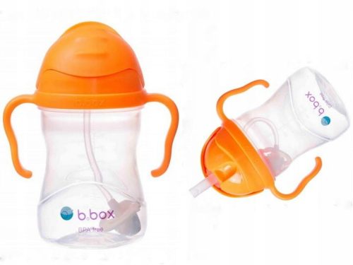  B.Box BB00509 Water Bottle with Straw, 240 ml, Orange