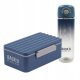  Backup Water Bottle 600 ml + Lunch Box with Movable Compartment Backup C58 Navy Blue Derform