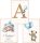  Set of 3 A3 posters: teddy bears with balloons, birth certificate, personalization with the child's name