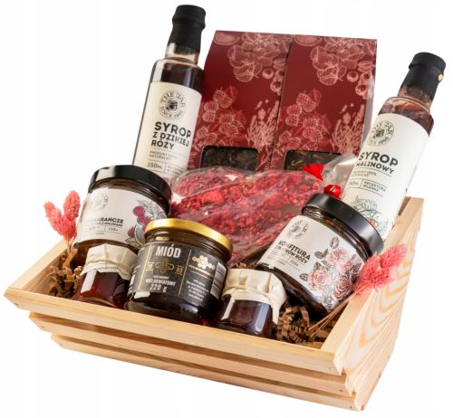  GIFT BASKET set gift from the heart tea chocolate raspberry syrups